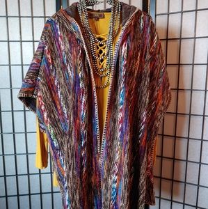 Crazy Train hooded poncho. NWOT